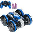 Masina amfibie cu telecomanda 2.4G, Tractiune 4WD, 2 x baterii, 500 mAh, incarcare USB, 12 km/h, Albastru/Negru