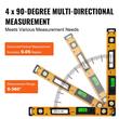 Nivela magnetica aluminiu, Interval de măsurare 0-360 de grade, 3 bule, LCD, IP54, Lungime 600 mm