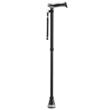 Baston pliabil aluminiu, 8 niveluri de inaltime 735 pana la 915 mm, anti-alunecare, Negru, Fractionabil in 3 parti
