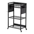 Carucior organizator cu 4 niveluri pentru scule, max 68 kg, 4 x roti, 560 x 350 x 970 mm, carlige laterale