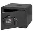 Seif electronic cu 2 x cheie si cifru, 23 x 17 x 17 cm, Negru, Indicatoare led