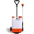 Aparat de stropit cu acumulator, 12 V / 7.2 Ah, capacitate 15 l, 6 duze, tip rucsac si carucior, 2 x Roti, Debit 3.6 l/min, 0-6.4 Bar, Furtun 4 m