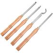 Set 4 dalti pentru strunguri lemn, Otel HSS, maner lemn, carbura cu forma de diamant