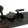 Prelungitor cu 4 prize, Black-4, IP44, Schuko, fara cablu