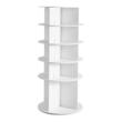 Raft de pantofi rotativ, 5 Niveluri, 598 x 598 x 1350 mm, Lemn/PVC, Alb