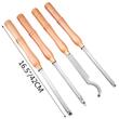 Set 4 dalti pentru strunguri lemn, Otel HSS, maner lemn, carbura cu forma de diamant