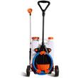 Aparat de stropit cu acumulator, 12 V / 7.2 Ah, capacitate 15 l, 6 duze, tip rucsac si carucior, 2 x Roti, Debit 3.6 l/min, 0-6.4 Bar, Furtun 4 m