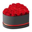 Cutie in forma de inima cu 27 trandafiri naturali conservati Forever Flowers, Rosu aprins, 224 x 231 x 145 mm