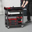 Carucior cu 4 niveluri pentru scule, Vivatechnix max 160 kg, 4 x roti, 830 x 350 x 826 mm, 1 sertar cu cheie, carlige laterale