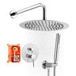 Set de dus, Montaj incastrat, Inox, Argintiu, Diametru cap dus 25 cm, 530 x 245 x 145 mm