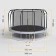 Trambulina pentru exterior, Diametru 366 cm, plasa de protectie, scara de acces, maxim 150 kg, 70 arcuri