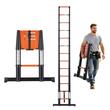 Scara telescopica 380 cm, 13 x Trepte antiderapante, Aluminiu, max 150 kg