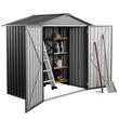 Casuta gradina, 1860 x 1210 x 1841 mm, Metalica, 4 x orificii aerisire, Incuietoare, Negru