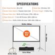 Ecran de proiectie cu trepied, 120 inch, 16:9 4K 1080 HD, 160°, Interior/Exterior, geanta transport, Portabil