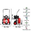 Sarpe pentru desfundat tevi, Electric, Profesional, 4 x capete taiere, 370 W, Lungime 23 m, Diametru 3/8 inch