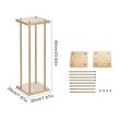 Set 4 suporturi pentru flori Inaltime 60 cm, capacitate max 15 kg, Auriu, Otel