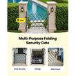 Poarta simpla pliabila de securitate, Retractabila, Otel, Negru, 2 x roti, Dimensiune 110 × 131 cm