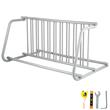 Suport pentru 10 x biciclete, orizontal, Argintiu, Otel, Lungime 1.6 m, Exterior