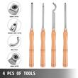 Set 4 dalti pentru strunguri lemn, Otel HSS, maner lemn, carbura cu forma de diamant