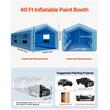 Cabina de vopsit gonflabila, dimensiune 12 x 5 x 4 m, 2 x suflanta 950/1100 W, Impermeabila, PVC, sistem filtrare