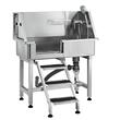 Cada pentru animale de companie All-in-One, Inox, Accesorii complete dus, baterie, Scara 3 trepte, max 100 kg, 870x1020x488 mm, deschidere usa pe stanga