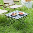 Masa camping, pliabila, portabila, Aluminiu, Geanta transport, 565x460x405 mm, Negru