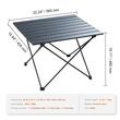 Masa camping, pliabila, portabila, Aluminiu, Geanta transport, 565x460x405 mm, Negru