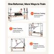 Aparat pilates Performer 3 in 1, cadru lemn masiv, 2.4 m, max 180 kg, Sistem rezistenta 5 x arcuri, Role cu rulmenti dubli, sine inox