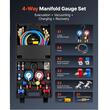 Set manometre pentru incarcare/descarcare Freon, 4 cai, 41 Bar, R134a R404A R1234yf R22, furtun 1.5 m