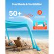 Pavilion de plaja, portabil, 300x300 cm, Albastru, Densitate 180 g/m², protectie UPF 50+, Cadru aluminiu, Inaltime 200 cm, Geanta