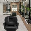 Scaun salon/frizerie, max 150 kg, rotatie 360 grade, suport picioare, Reglabil inaltime 930-1060 mm, spatar inclinabil, pompa hidraulica