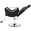 Scaun salon/frizerie, max 150 kg, rotatie 360 grade, suport picioare, Reglabil inaltime 1090-1250 mm, spatar inclinabil, pompa hidraulica, baza fonta