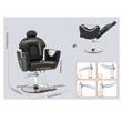 Scaun salon/frizerie, max 150 kg, rotatie 360 grade, suport picioare, Reglabil inaltime 1090-1250 mm, spatar inclinabil, pompa hidraulica, baza fonta