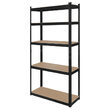 Raft metalic galvanizat, Modular, 5 polite MDF, 150 kg/polita, 180 x 90 x 40 cm, Negru