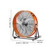 Ventilator industrial cu cadru, 2 x roti, 220 W, Diametru 880 mm, Rotire la 360°, 3 trepte de viteza, 22000 m³/h