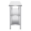 Masa de lucru Inox, pentru preparare alimente, 457 x 1219 x 864 mm, 2 x rafturi
