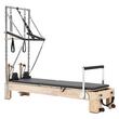 Aparat pilates, cadru lemn, 2.4 m, max 180 kg, Sistem rezistenta 5 x arcuri, Role cu rulmenti dubli, sine inox