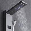 Panou dus cu hidromasaj, Inox Argintiu, 6 functii, Led, 1350 × 200 × 440 mm, 5 jeturi masaj corporal, Afisaj si lumina Led