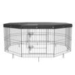 Tarc de joaca pliabil, pentru caini, pisici, iepuri  Vevor 1600 x 1600 x 610 mm, Metal, copertina, Modular