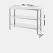 Masa de lucru Inox, pentru preparare alimente, 457 x 1219 x 864 mm, 2 x rafturi