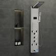 Panou dus cu hidromasaj, Inox Argintiu, 6 functii, Led, 1350 × 200 × 440 mm, 5 jeturi masaj corporal, Afisaj si lumina Led