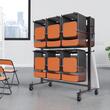 Carucior pentru scaune pliante, Otel, 1830x860x1820 mm, Capacitate 84 scaune, max 240 kg, Husa impermeabila
