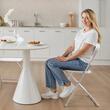 Set 4 scaune pliabile, Otel/PP, Alb, max 158 kg, 44.5x45x80 cm