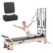 Aparat pilates, cadru lemn, 2.4 m, max 180 kg, Sistem rezistenta 5 x arcuri, Role cu rulmenti dubli, sine inox