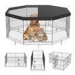 Tarc de joaca pliabil, pentru caini, pisici, iepuri  Vevor 1600 x 1600 x 610 mm, Metal, copertina, Modular