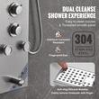 Panou dus cu hidromasaj, Inox Argintiu, 6 functii, Led, 1350 × 200 × 440 mm, 5 jeturi masaj corporal, Afisaj si lumina Led