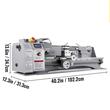 Mini Strung profesional pentru prelucrare metal, 1100 W, viteza variabila 50-2500 rpm, mandrina cu 3 falci, Distanța dintre centre 750 mm