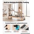 Aparat pilates, cadru lemn, 2.4 m, max 180 kg, Sistem rezistenta 5 x arcuri, Role cu rulmenti dubli, sine inox