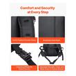 Rucsac de hidratare usor cu suport de apa de 3 l, ciclism, drumetie, Impermeabil, 470 x 290 x 130 mm, Negru/Argintiu
