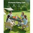 Masa camping, pliabila, portabila, Otel/HDPE, 1800x740x740 mm, Negru